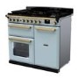 Rangemaster Estel Deluxe 100cm Dual Fuel Range Cooker - Misty Blue + Brass