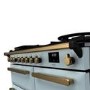 Rangemaster Estel Deluxe 100cm Dual Fuel Range Cooker - Misty Blue + Brass