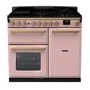 Rangemaster Estel Deluxe 100cm Dual Fuel Range Cooker - Pale Pink + Brass