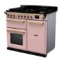 Rangemaster Estel Deluxe 100cm Dual Fuel Range Cooker - Pale Pink + Brass