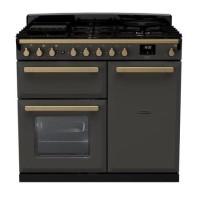 Rangemaster Estel Deluxe 100cm Dual Fuel Range Cooker - Slate + Brass