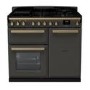 Rangemaster Estel Deluxe 100cm Dual Fuel Range Cooker - Slate + Brass