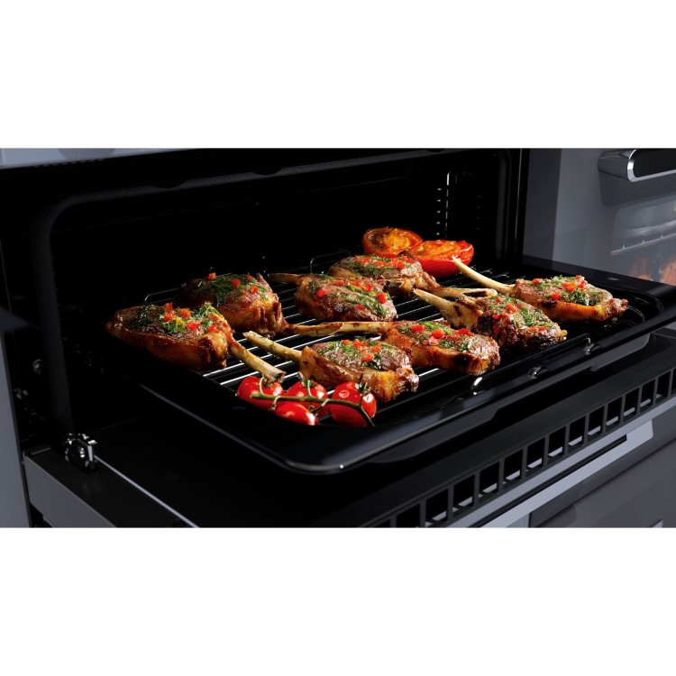 Rangemaster Estel Deluxe 100cm Dual Fuel Range Cooker - Slate + Chrome