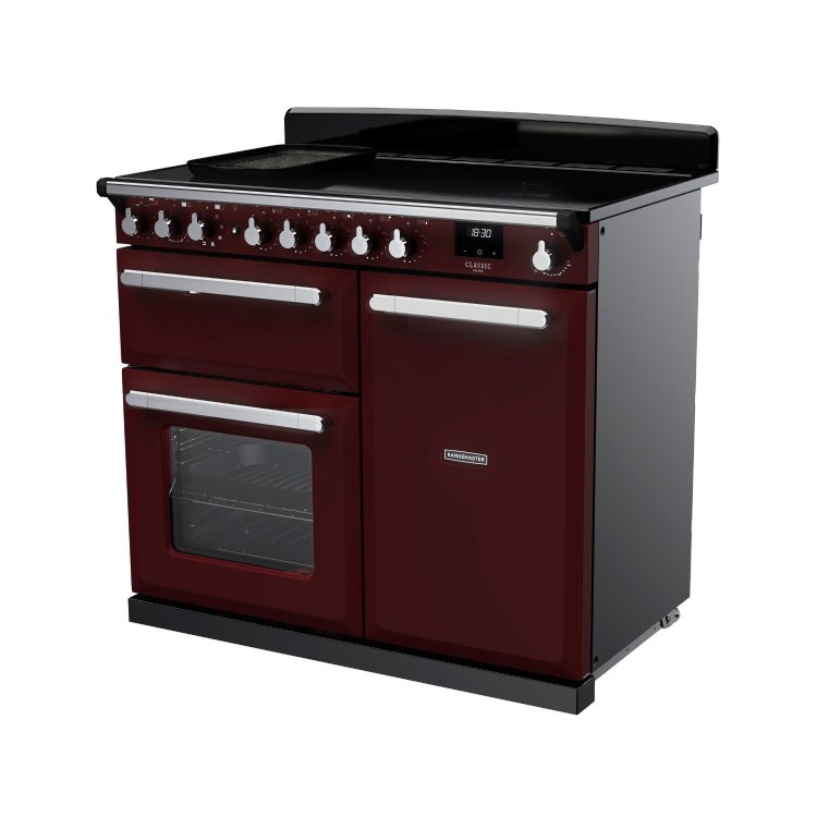 Rangemaster Estel Deluxe 100cm Induction Range Cooker - Bordeaux + Chrome