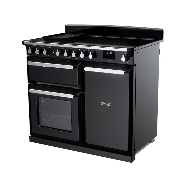 Rangemaster Estel Deluxe 100cm Induction Range Cooker - Gloss Black + Chrome