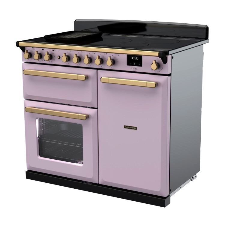 Rangemaster Estel Deluxe 100cm Induction Range Cooker - Heather + Brass