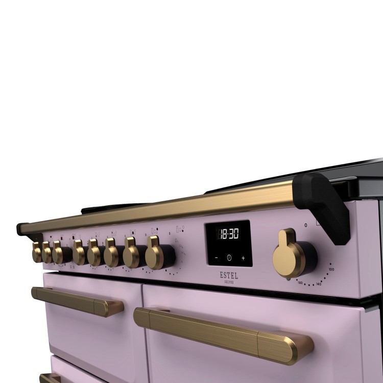 Rangemaster Estel Deluxe 100cm Induction Range Cooker - Heather + Brass