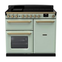 Rangemaster Estel Deluxe 100cm Induction Range Cooker - Mint + Brass