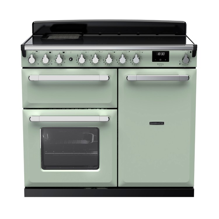 Rangemaster Estel Deluxe 100cm Induction Range Cooker - Mint + Chrome