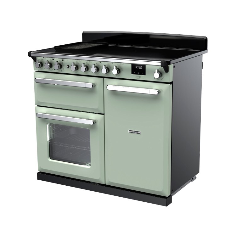 Rangemaster Estel Deluxe 100cm Induction Range Cooker - Mint + Chrome