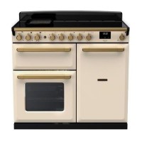 Rangemaster Estel Deluxe 100cm Induction Range Cooker - Pale Cream + Brass