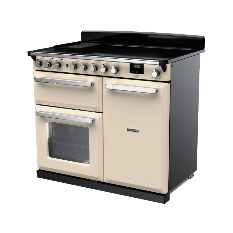 Rangemaster Estel Deluxe 100cm Induction Range Cooker - Pale Cream + Chrome