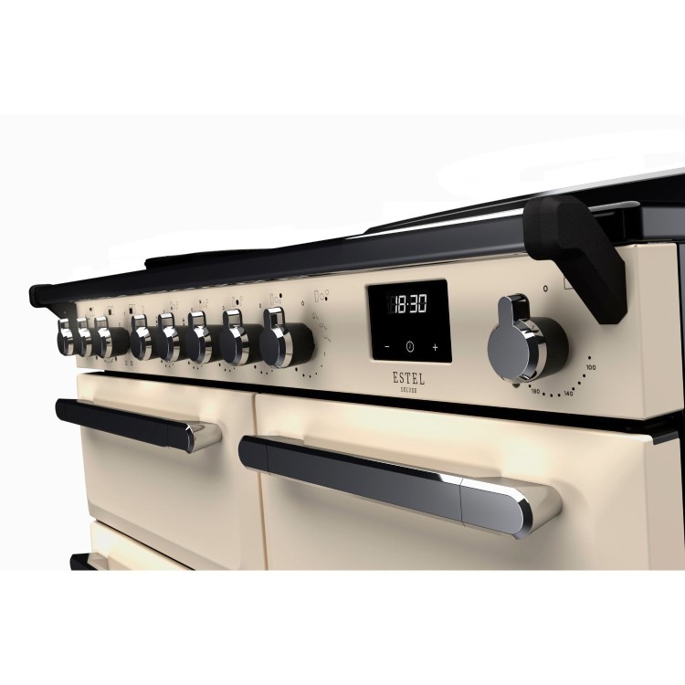 Rangemaster Estel Deluxe 100cm Induction Range Cooker - Pale Cream + Chrome