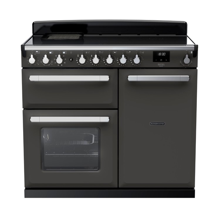 Rangemaster Estel Deluxe 100cm Induction Range Cooker - Slate + Chrome