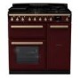 Rangemaster Estel Deluxe 90cm Dual Fuel Range Cooker - Bordeaux + Brass