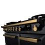 Rangemaster Estel Deluxe 90cm Dual Fuel Range Cooker - Gloss Black + Brass