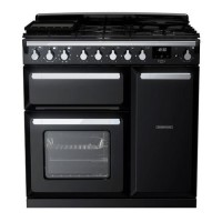 Rangemaster Estel Deluxe 90cm Dual Fuel Range Cooker - Gloss Black + Chrome