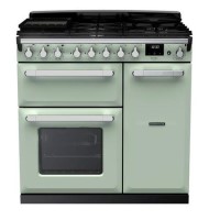 Rangemaster Estel Deluxe 90cm Dual Fuel Range Cooker - Mint + Chrome