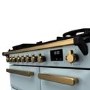 Rangemaster Estel Deluxe 90cm Dual Fuel Range Cooker - Misty Blue + Brass