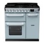 Rangemaster Estel Deluxe 90cm Dual Fuel Range Cooker - Misty Blue + Chrome