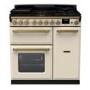 Rangemaster Estel Deluxe 90cm Dual Fuel Range Cooker - Pale Cream + Brass