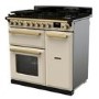 Rangemaster Estel Deluxe 90cm Dual Fuel Range Cooker - Pale Cream + Brass