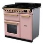 Rangemaster Estel Deluxe 90cm Dual Fuel Range Cooker - Pale Pink + Brass