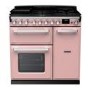 Rangemaster Estel Deluxe 90cm Dual Fuel Range Cooker - Pale Pink + Chrome