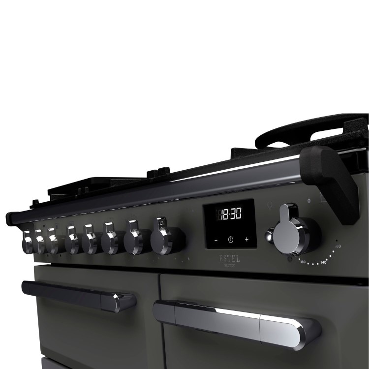 Rangemaster Estel Deluxe 90cm Dual Fuel Range Cooker - Slate + Chrome