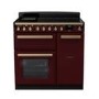 Rangemaster Estel Deluxe 90cm Induction Range Cooker - Bordeaux + Brass