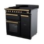 Rangemaster Estel Deluxe 90cm Induction Range Cooker - Gloss Black + Brass