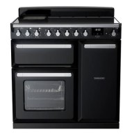 Rangemaster Estel Deluxe 90cm Induction Range Cooker - Gloss Black + Chrome