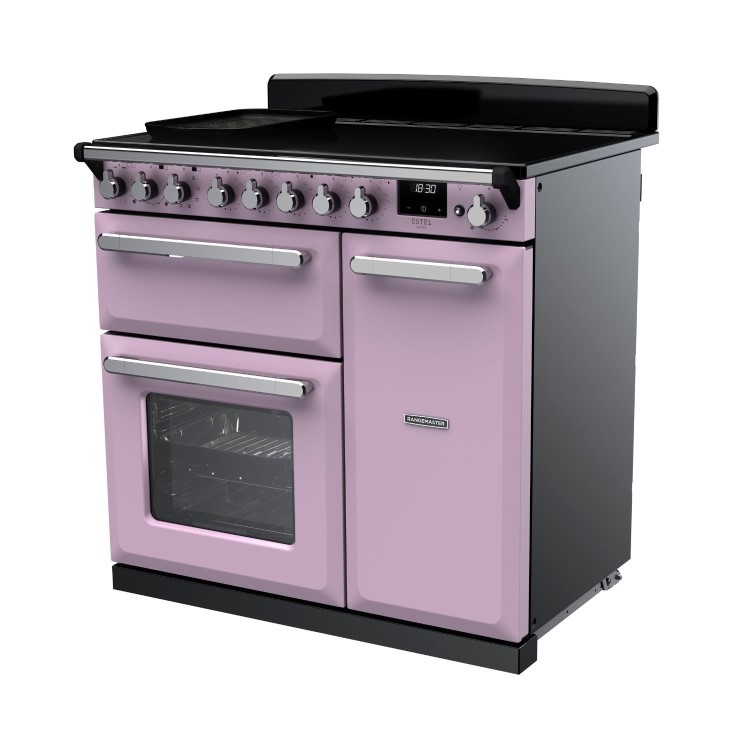 Rangemaster Estel Deluxe 90cm Induction Range Cooker - Heather + Chrome