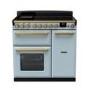 Rangemaster Estel Deluxe 90cm Induction Range Cooker - Misty Blue + Brass