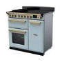 Rangemaster Estel Deluxe 90cm Induction Range Cooker - Misty Blue + Brass