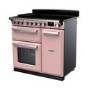 Rangemaster Estel Deluxe 90cm Induction Range Cooker - Pale Pink + Chrome