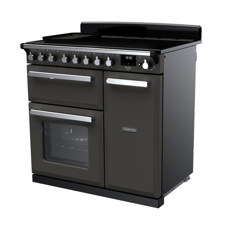 Rangemaster Estel Deluxe 90cm Induction Range Cooker - Slate + Chrome