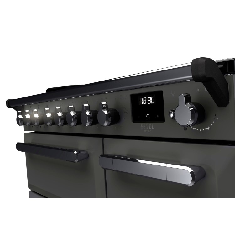 Rangemaster Estel Deluxe 90cm Induction Range Cooker - Slate + Chrome