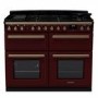 Rangemaster Estel Deluxe 110cm Base Cavity Dual Fuel Range Cooker - Bordeaux + Brass