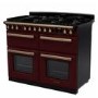 Rangemaster Estel Deluxe 110cm Base Cavity Dual Fuel Range Cooker - Bordeaux + Brass