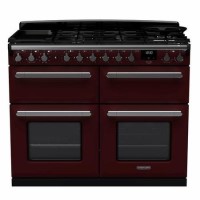 Rangemaster Estel Deluxe 110cm Base Cavity Dual Fuel Range Cooker - Bordeaux + Chrome