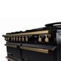 Rangemaster Estel Deluxe 110cm Base Cavity Dual Fuel Range Cooker - Gloss Gloss Black + Brass