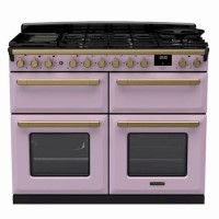 Rangemaster Estel Deluxe 110cm Base Cavity Dual Fuel Range Cooker - Heather + Brass