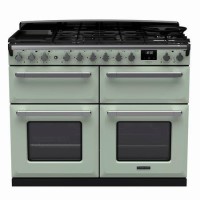 Rangemaster Estel Deluxe 110cm Base Cavity Dual Fuel Range Cooker - Mint + Chrome