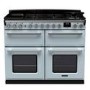 Rangemaster Estel Deluxe 110cm Base Cavity Dual Fuel Range Cooker - Misty Blue + Chrome