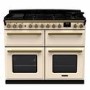 Rangemaster Estel Deluxe 110cm Base Cavity Dual Fuel Range Cooker - Pale Cream + Brass