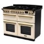 Rangemaster Estel Deluxe 110cm Base Cavity Dual Fuel Range Cooker - Pale Cream + Brass