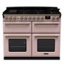 Rangemaster Estel Deluxe 110cm Base Cavity Dual Fuel Range Cooker - Pale Pink + Brass