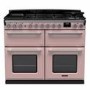 Rangemaster Estel Deluxe 110cm Base Cavity Dual Fuel Range Cooker - Pale Pink + Chrome