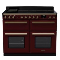 Rangemaster Estel Deluxe 110cm Base Cavity Induction Range Cooker - Bordeaux + Brass